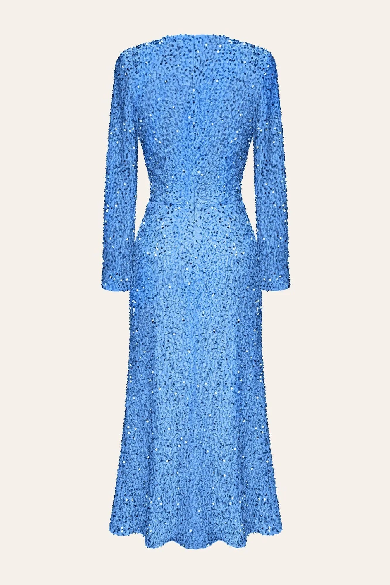 Vestido Midi Maxi de Paetês com Manga Longa - Isabela